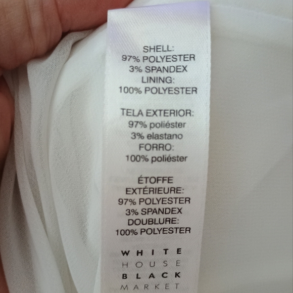 White House Black Market V-Neck White Blouse Size 10 - Picture 4 of 4
